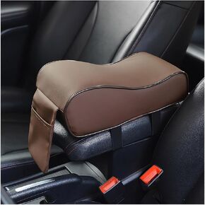 Car Armrest Cushion, Soft Memory Foam Auto Armrest Pillow with Storage Bag, Leather Center Console Arm Rest Padded Cushion with Phone Holder, Universal Car Accessories (Black)
