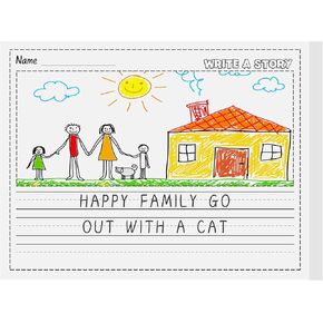 Eaasty 100 Sheets Story Writing Paper Handwriting Practice Paper for Kids Kids Journal with Picture Story Space and Dotted Lines 11x8.5" Primary Composition Notebooks for Kindergarten Toddlers Kids