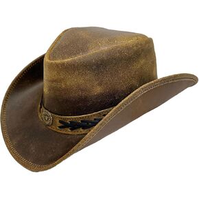 Leather Cowboy hat for Men & Women Durable Handcrafted Lightweight Shapeable Western Hats for Men