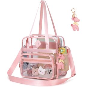 Clear Tote Bag, 12x6x12 Clear Bag for Stadium Events See Through Bag for Women Transparent Concert Bag