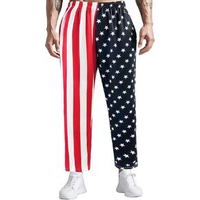 American Flag Pants Men Women Joggers Pants Sports Men's 4th of July American Flag Long Pants with Pockets