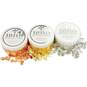 Nuvo Gilding Flakes - Radiant Gold, Silver Bullion & Sunkissed Copper - 3 Item Tonic Studios Bundle