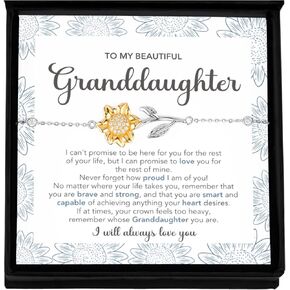 Granddaughter Bracelet, Sterling Silver Bracelet Granddaughter Gifts From Grandma, Granddaughter Bracelet From Grandma, From Grandpa, To My Granddaughter Bracelet, Birthday, Christmas