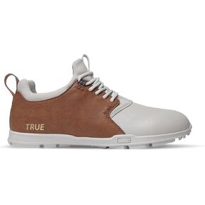 TRUE linkswear Original 1.2 Men's Golf Shoes, for Superior Comfort and Breathability, Soft White/Brown - Size 9