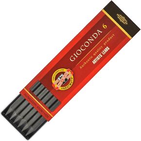 Koh-I-Noor Gioconda 5.6 mm, Set of 6 Leads for Artists' Drawing. 4865 2B