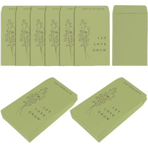 Whaline 200 Pack Wedding Favor Seed Packets Summer Self-Adhesive Let Love Grow Kraft Envelope Rustic Small Flower Seeds Storage Packets for Garden Office Wedding Gift Party Favors, 3.5 x 2.4 Inch