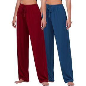 FEQO 2 Pack Women's Lounge Pants Wide Leg Yoga Pants Casual Pajama Bottoms