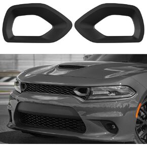 Front Bumper Grille Inserts Mesh Trim Bezel Decor for Dodge Charger R/T Scat Pack 2015-2021 Exterior Accessorie, Black, 2PCS