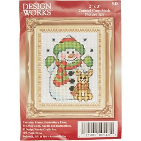 مجموعة غرز متقاطعة صغيرة بإطار توبين رجل الثلج - 2 بوصة × 3 بوصة - 18 قطعة in Kuwait