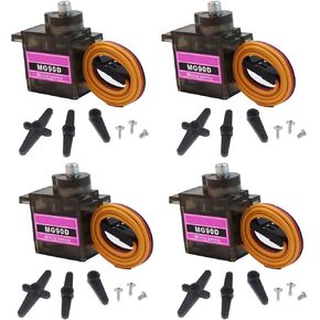 4 Pack MG90D 9g Digital Micro RC Servo Full Metal Gear 270 Degree Mini Servos Motor Upgraded SG90 for Arduino RC Smart Car Robot Arm 450 Aircraft Boat DIY PWM500-2500（Controllable Angle