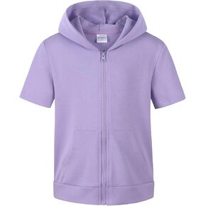 Spring&Gege Boys Lightweight Full Zip Hoodies Short Sleeve Hooded Sweatshirt (5-14 Years) in Kuwait