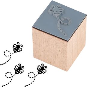 OLYCRAFT Duck Wooden Rubber Stamp 1 Inch Square Wooden Stamps with Rubber 32mm/1.3 Inch Thick Vintage Rubber Stamps Small Mini Stamp for Scrapbooking Card Making Planner DIY Craft