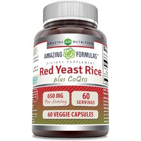 Amazing Formulas Red Yeast Rice 600 Mg Plus Co Q-10 50 Mg 120 Vegetarian Capsules