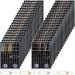 XunYee 72 Boxes Mini Sewing Kit Bulk Easy Pre Threaded Needle Kit Travel Sewing Kit Threaded Needle Holder Small Home Travel Sewing Box with Pin Button, Assorted Colors
