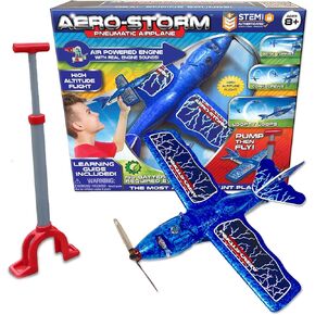 Top Secret Toys Aero Storm Kids Airplane Toy, Air Powered Flying Airplanes for Kids, Aerobatic Stunt Toy Airplane to Perform Corkscrews, Back Turns