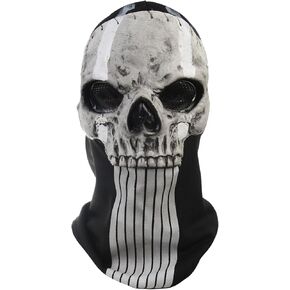 NTSWZYS Halloween Skull Full Face Mask Scary Latex MW2 Ghost Skeleton Balaclava for Cosplay Party Props Outdoor War Game