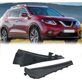 1 Pair Front Windshield Wrap Corner Trim for Nissan X-Trail Xtrail T32 Rogue 2014 2015 2016 2017 2018 Black