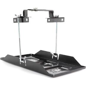 Battery Tray Bracket，Black Storage Battery Holder Tray Mount Hold Down Clamp Bracket Kit Car Accessory(27CM)