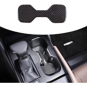 Car Center Console Water Cup Slot Mat Trim Sticker,Fit for Lexus ES 2021 2022 2023 Model Real Soft Carbon Fiber Automotive Interior Accessories (Black Carbon Fiber)
