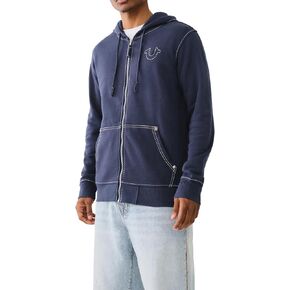 True Religion Men's Big T Zip Up Hoodie