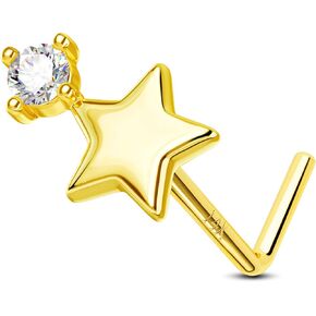 Jewseen 16g Internally Threaded Flat Back Earrings Surgical Steel Heart Moon Snake Cartilage Stud Lip Piercing Jewelry Nose Stud Conch Helix Tragus Earrings for Women Men