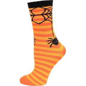 Hot Sox Kid's Spider Stripe Crew Socks 1 Pair, Orange
