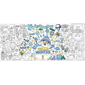 Dvbonike Giant Easter Coloring Poster Jumbo Easter Egg Bunny Color-in Paper Banner 55.1 x 23.6 inch DIY Blank Doodle Art Poster with Game Tablecloth Decoration for Home School Activity Party Supplies