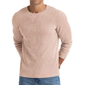 NITAGUT Mens Waffle Crewneck Shirts Slim Fit Long Sleeve Casual T-Shirt