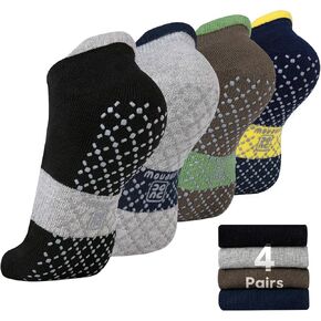 unenow Unisex Non Slip Grip Socks with Cushion for Yoga Pilates Barre Home & Hospital