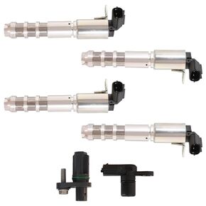 Intake+Exhaust Engine Variable Valve Timing (VVT) Solenoid+Camshaft Sensor+Engine Crankshaft Sensor Kit, for Buick, for Cadillac, for Chevy, for GMC, 3.0L/3.6L V6, OE# 12586722 12684186 213-4573