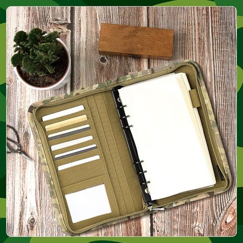 Tactical Padfolio Portfolio Binder with Aircraft Box and Horizontal Lined A5 Paper 3 Ring Tactical Notebook Binder with Zipper Refillable Military Notebook Binder for Tactical Gear (10.1 X 7.3Inch) in Kuwait