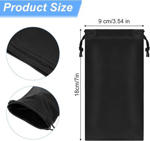 4pcs Sunglass Pouch,Sunglasses Bag with Drawstring Closure,Polyester Material Soft Glasses Case,7 X 3.54 inch Glasses Sleeve,Black and White Pouch for glasses Microfiber Screen Cleaning Bag in Saudi Arabia