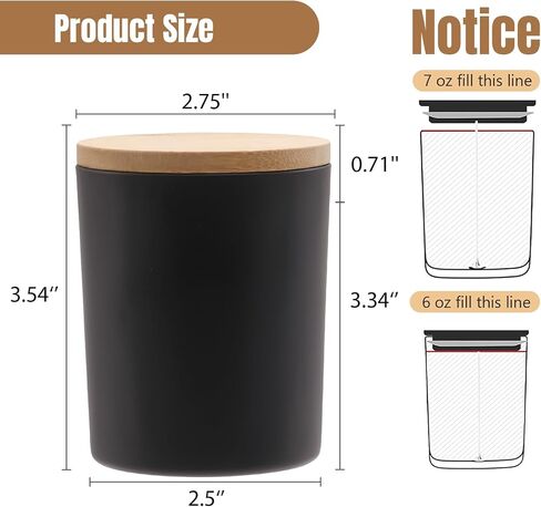 SUROQUE 15 Pack Clear Candle Jars for Making Candles 7oz Glass Jars with Bamboo Lids Candle Making Kit with Warning Labels Candle Making Supplies Bulk Candle Containers Dishwasher Safe in Saudi Arabia