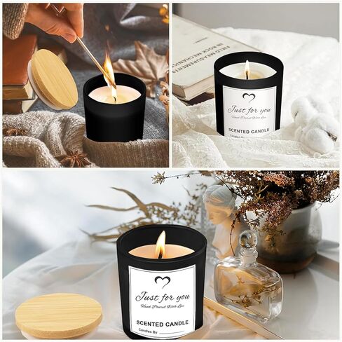 SUROQUE 15 Pack Clear Candle Jars for Making Candles 7oz Glass Jars with Bamboo Lids Candle Making Kit with Warning Labels Candle Making Supplies Bulk Candle Containers Dishwasher Safe in Saudi Arabia