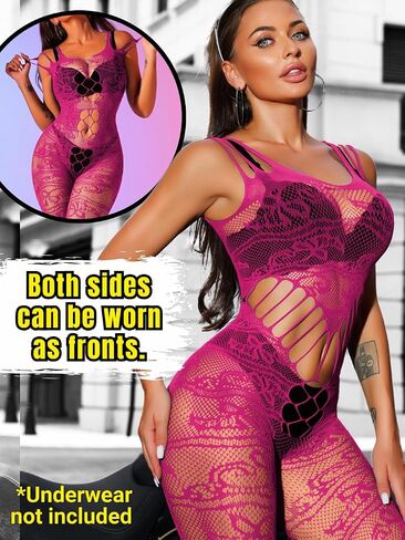 Fishnet Bodysuit For Women,Sheer Floral Lace Mesh Cutout Sexy Jumpsuit,Nightclub Exotic Dancewear Rave Outfits in Saudi Arabia