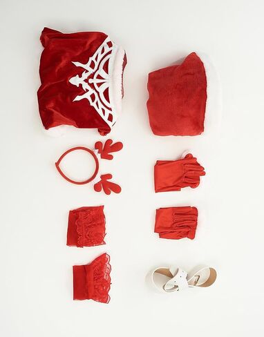 ملابس داخلية نسائية من MEOWCOS لعيد الميلاد من قطعة واحدة مع رأس قصير وقفازات وجوارب الفخذ للنساء in Kuwait