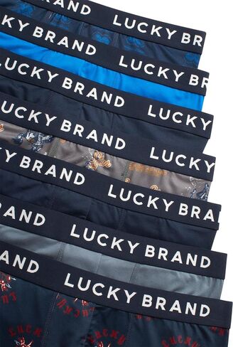 Lucky Brand Mens Boxer Briefs - 7 Pack Soft Stretch Boxer Briefs for Men, Tag-Free Mens Underwear with Pouch, 6" Inseam in Kuwait