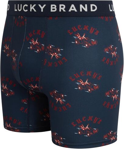 Lucky Brand Mens Boxer Briefs - 7 Pack Soft Stretch Boxer Briefs for Men, Tag-Free Mens Underwear with Pouch, 6" Inseam in Kuwait