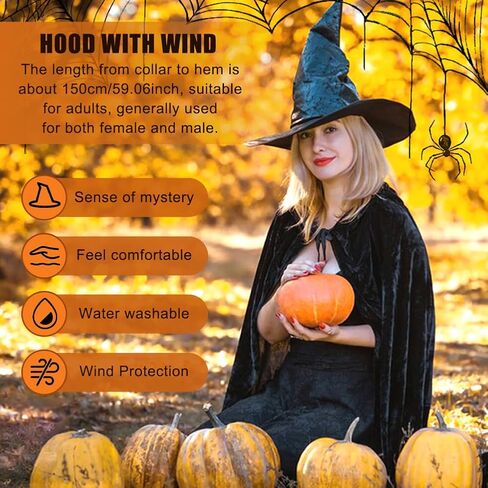 أزياء الهالوين عباءة بغطاء للرأس للبالغين من الجنسين، عباءة بغطاء للرأس للبالغين من الجنسين، رأس مخملي لزي الهالوين في العصور الوسطى، عباءة معطف للكبار من عصر النهضة في العصور الوسطى مع غطاء للرأس in Kuwait