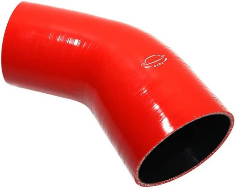 High Performance 4-Ply Reinforced 3.5"-4" ID 45 Degree Elbow Reducer Coupler Silicone Hose Turbo/Intercooler/Piping (3.5''-4'', RED) in Saudi Arabia