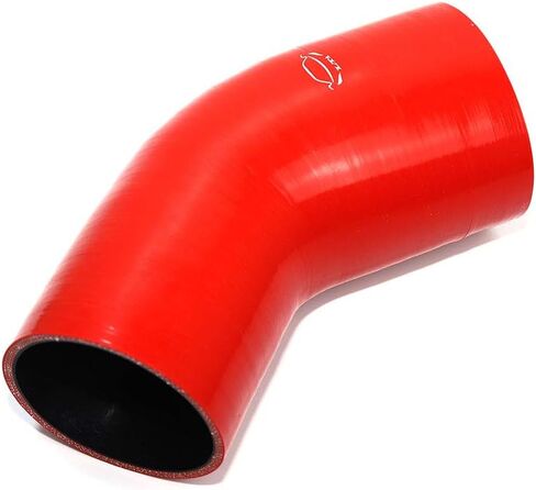 High Performance 4-Ply Reinforced 3.5"-4" ID 45 Degree Elbow Reducer Coupler Silicone Hose Turbo/Intercooler/Piping (3.5''-4'', RED) in Saudi Arabia