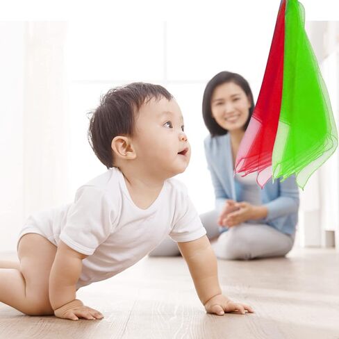 أوشحة HKACSTHI للأطفال، أوشحة شعوذة، أوشحة رقص، أوشحة لعب، أوشحة حريرية خدعة سحرية، أوشحة حركة، أوشحة إيقاعية، أوشحة قوس قزح، أوشحة ملونة للموسيقى، 24 × 24 بوصة (12 قطعة) in Saudi Arabia