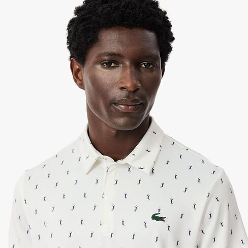 قميص بولو للجولف مطبوع مضاد للأشعة فوق البنفسجية للرجال من Lacoste in Saudi Arabia