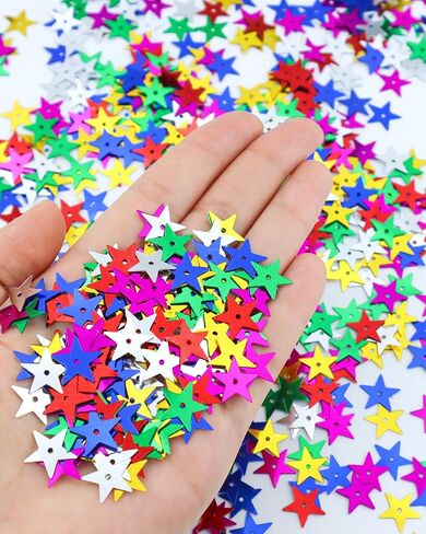 مجموعة نجوم فضفاضة من الترتر والتلألؤ، لوازم الترتر متعددة الألوان DIY لصنع المجوهرات وحفلات الملابس المصنوعة يدويًا، 100 جرام in Saudi Arabia
