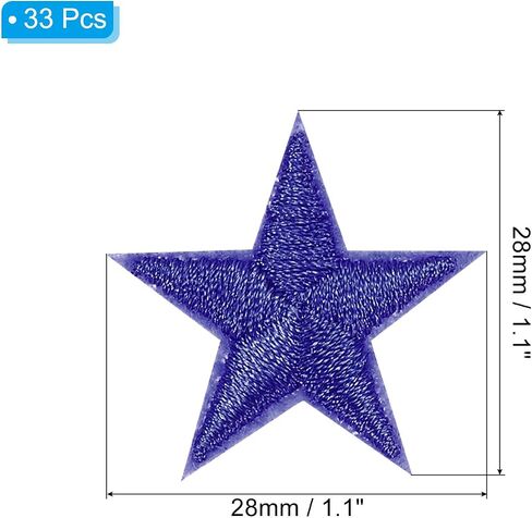 PATIKIL Iron-on Patches, 33 Pack 5 Star Sew Embroidered Patches Appliques Embellishments for Clothing Jackets Hat Backpack Repairing Decorations, Light Pink in Saudi Arabia