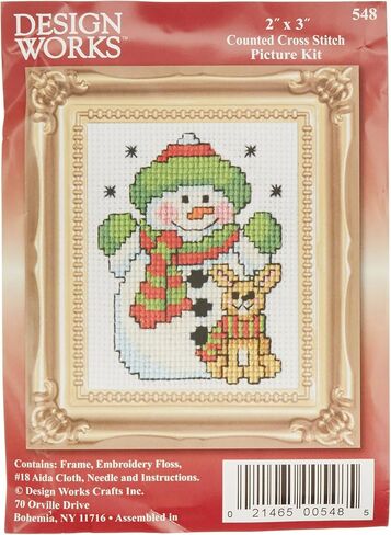 مجموعة غرز متقاطعة صغيرة بإطار توبين رجل الثلج - 2 بوصة × 3 بوصة - 18 قطعة in Kuwait