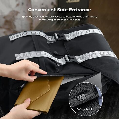 15.6 Inch Laptop Travel Backpack, Water Resistant Anti-Theft Vintage Flap Backpack with USB Charging Port for College, Casual Daypacks, Work Bag for Men and Women, 25L, Black in Saudi Arabia