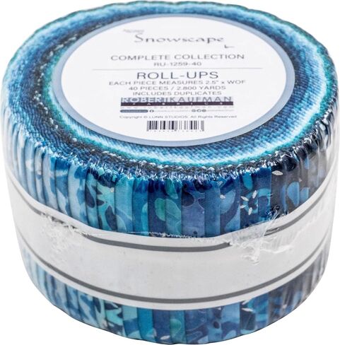Lunn Studios Artisan Batiks Snowscape 40 شرائح 2.5 بوصة جيلي رول روبرت كوفمان RU-1259-40، متنوعة in Saudi Arabia