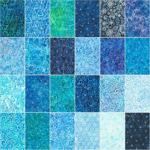 Lunn Studios Artisan Batiks Snowscape 40 شرائح 2.5 بوصة جيلي رول روبرت كوفمان RU-1259-40، متنوعة in Saudi Arabia