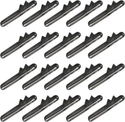 PATIKIL Elastic Cord Crimp Ends, 100 Pcs Copper Elastic Barbed Cord Fastener Half Cover Cord Ends for Binding Hanging Webbing DIY, Black in Saudi Arabia